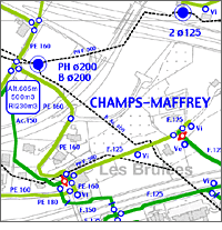 Extrait du Plan de réseau de distribution, commune de Lutry